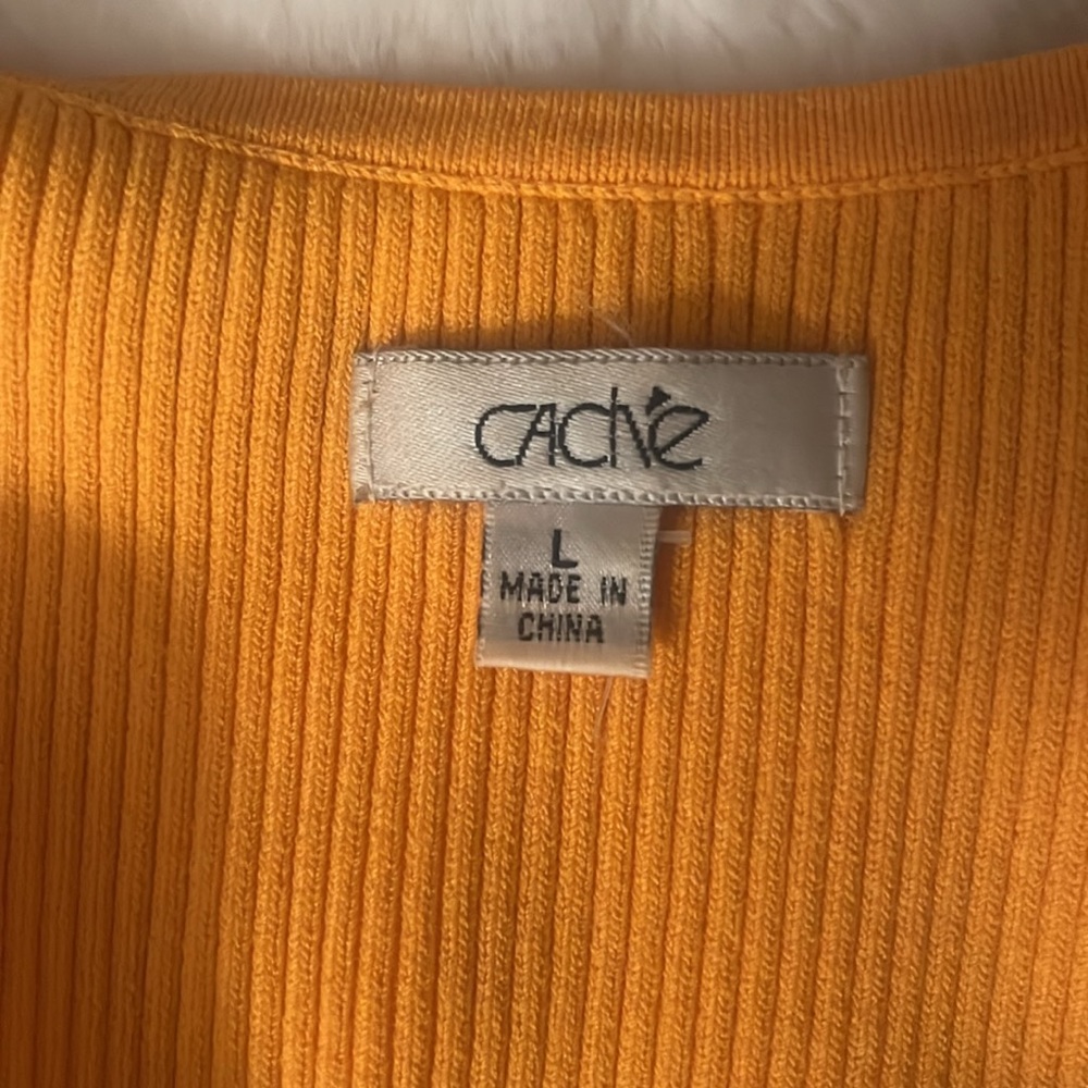 Cache Rib Knit Bead Embellished
Neck Stretch Top Size L - Picture 5 of 7